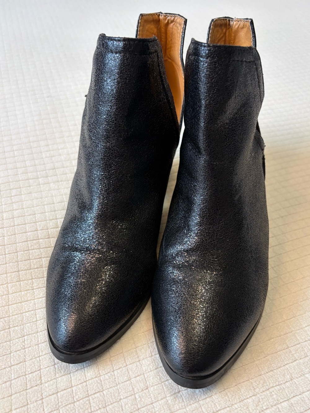 N.Y.L.A. metallic black slip-on ankle boots
